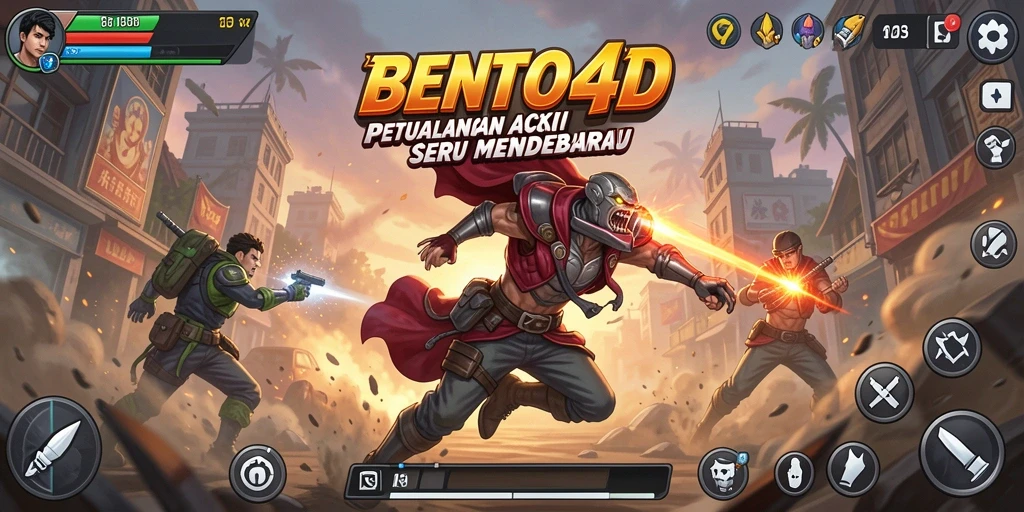 Tampilan screenshot gameplay BENTO4D yang menegangkan dan penuh aksi.