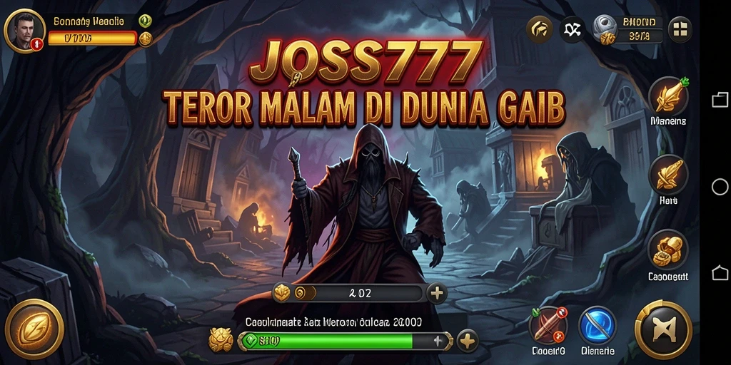 Screenshot JOSS777 menampilkan suasana mencekam dengan karakter misterius.