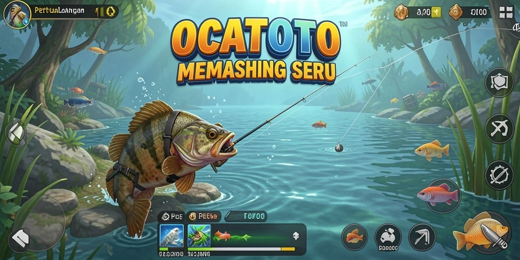 Tangkapan ikan yang spektakuler dalam gameplay OCATOTO.