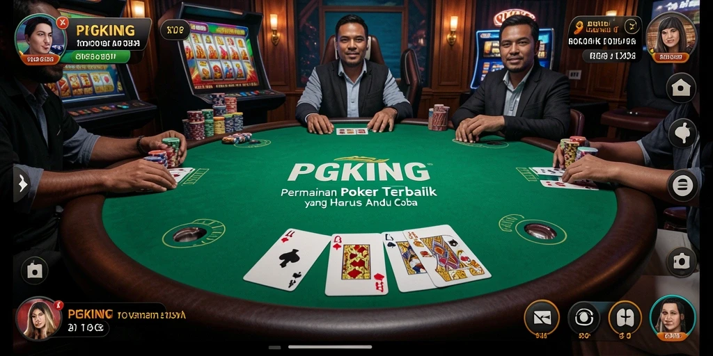 Tampilan gameplay Poker seru di PGKING dengan interaksi antar pemain.
